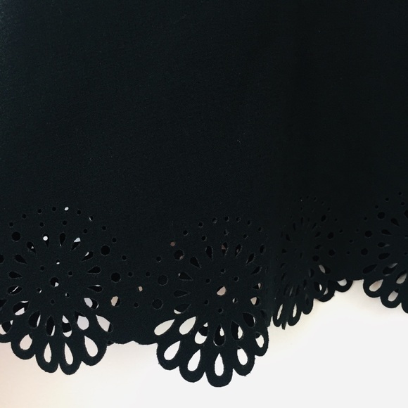 LOFT Black Lacercut Scallop Hem Skirt - Picture 4 of 8
